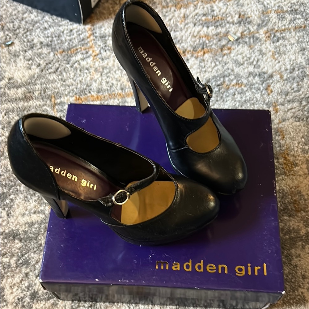 Madden Girl Black Mary Jane Heels